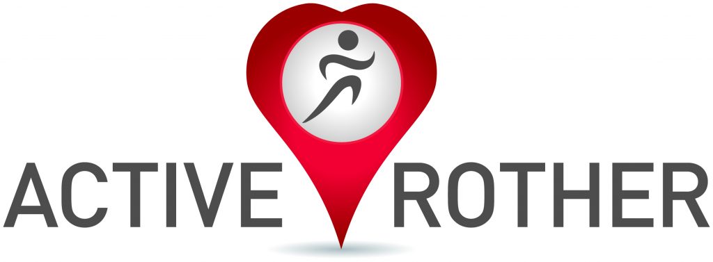 Active Rother logo with a heart and someone running. 